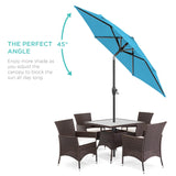 Best Choice Products 7.5ft Heavy-Duty Round Outdoor Market Table Patio Umbrella w/Steel Pole, Push Button Tilt, Easy Crank Lift - Sky Blue Best Choice Products