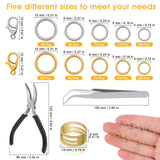 Anezus Jump Rings for Jewelry Making Supplies and Necklace Repair with Jump Ring Pliers and Open Jump Ring(1200Pcs Silver and Gold) anezus