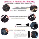 Magic Scratch Art Paper, Mini Envelope Postcard, Rainbow Night View Scratchboard for Adults and Kids, Art & Crafts Set : 16 Sheets Scratch Cards & 8 Tools Drawing Pen, Brush (Travel Around The World) M MUGIT