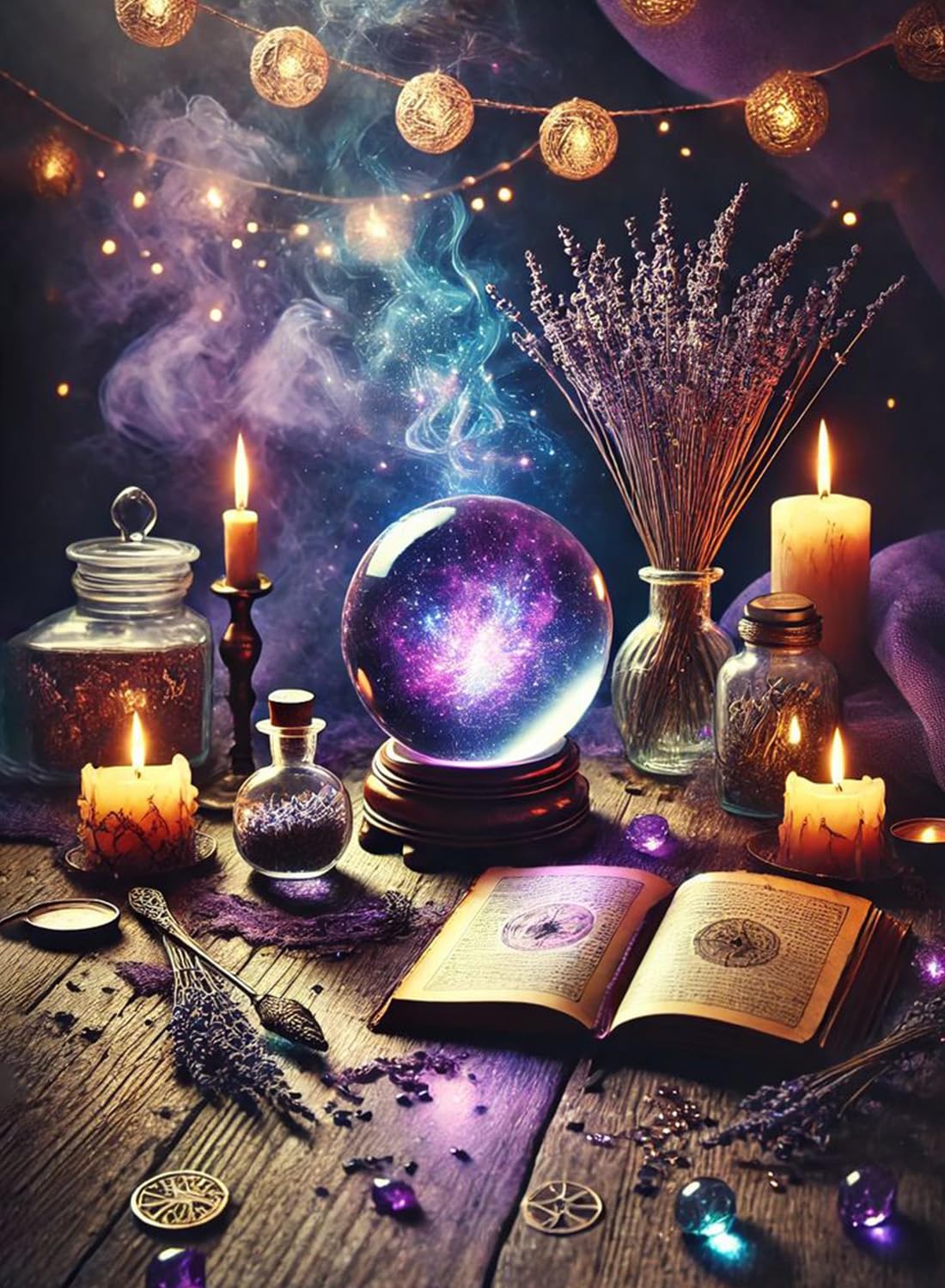 Diamond Painting Kits for Adults,5D Magic Book Diamond Divination Beginner Diamond Painting Kit, DIY Diamond Painting Gem Art Kits for Gift Home Wall Decor 12x16inch GOUOYANA