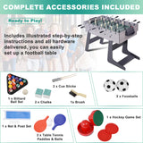 54" 4-in-1 Multi Game Table, Foldable Combo Game Table Set with Ping Pong, Hockey, Pool Billiards and Foosball for Adults, Home, Game Room, Friends & Family RAYKEEP