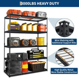 GarveeHome Garage Shelving, 5-Tier Heavy Duty Garage Shelving, 60 in L x 24 in W x 78 in H Storage Shelves Adjustable Height, Metal Shelves for Kitchen Pantry Basement Laundry, Easy Assemble GarveeHome