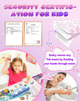 Foil Art Fun Kit for Kids - DIY Toy Unicorn Princess Foil Art Craft Activity for Kids, Foam Stickers Fun Craft Kits & Supplies, Creative Christmas Birthday Gifts Travel Toys for 4 and Up Arts & Crafts Baobrava