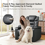 ANJ Power Recliner Chair with USB Port, Electric PU Leather Home Theater Seating for Living Room, Movie Reclining Chairs with Blue Ambient Lighting, Hidden Arm Storage, Cup Holders (Black) ANJ