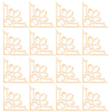 50pcs Solid Wood Carved Corner Onlay Furniture Home Decorations Unpainted Applique Amosfun