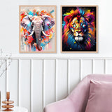 ZXQL 2 Pack Elephant Paint by Numbers Kit for Adults Beginners, 16" W x 20 L Tiger Paint by Numbers for Adults Rolled up Canvas for Painting Home Decor Creative Wall Art with Nice Gift Box ZXQL
