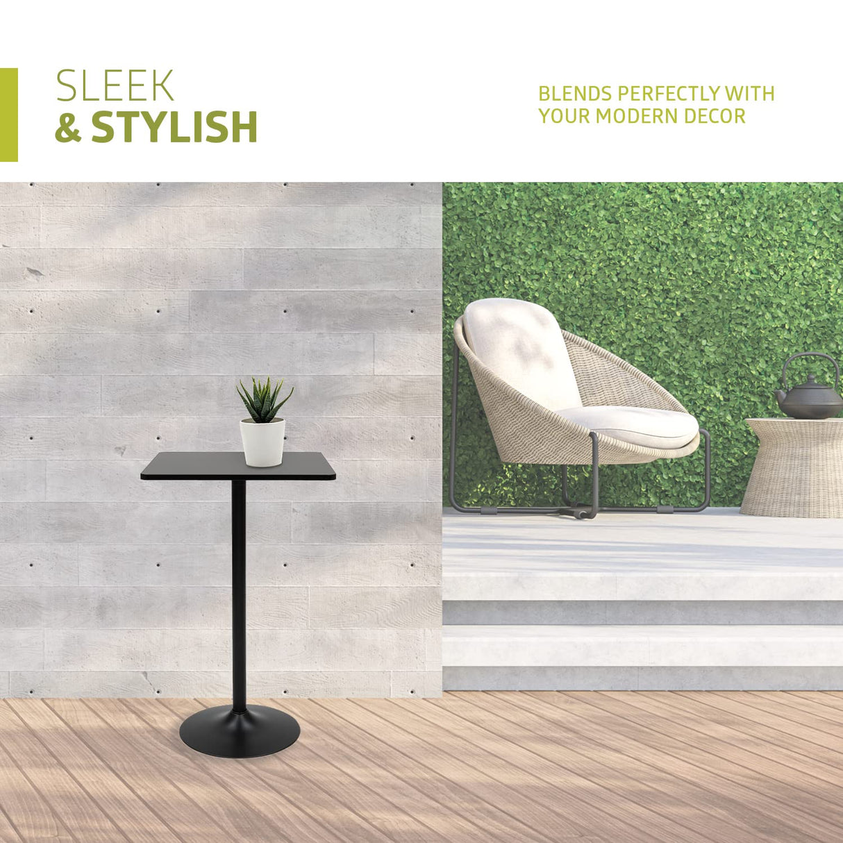 Pearington PEAR-4DSQ Pub Table, Black Pearington