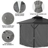 10'x12' Privacy Gazebo Curtains Outdoor Waterproof, 4-Panels Sidewall Curtains Universal Replacement with Zipper for Patio, Backyard, Garden (Only Curtains, Grey) Mogtuo