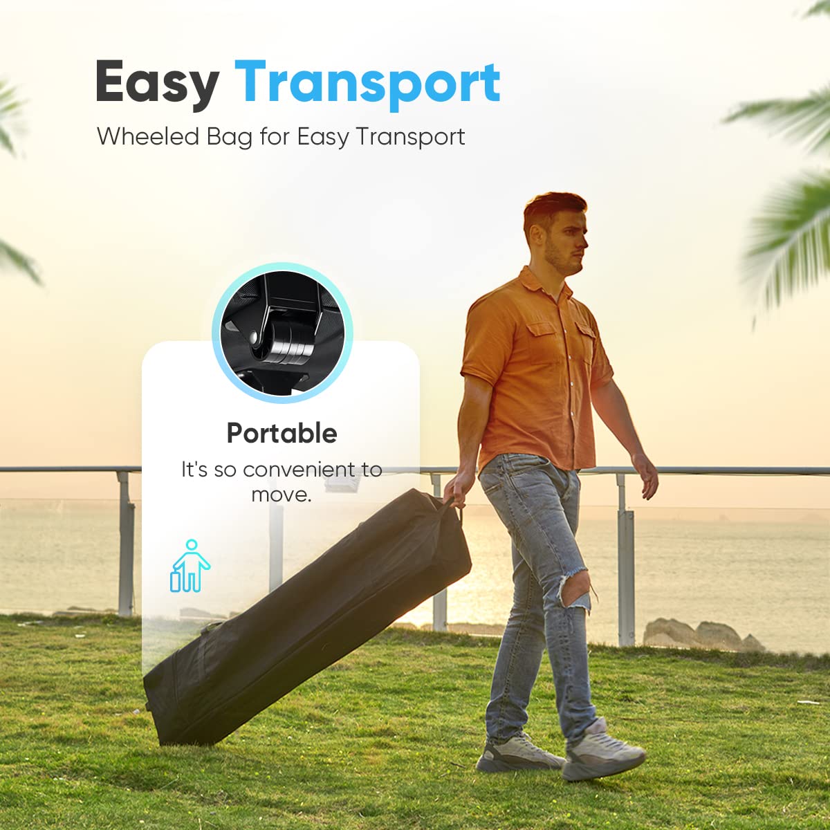 Quictent 10'x10' Pop up Canopy Tent with Mosquito Netting, Outdoor Ez up Screened Canopies Screen House Room Tent Portable, Fully Sealed, Waterproof & Wheeled Carry Bag Included (Tan) Quictent