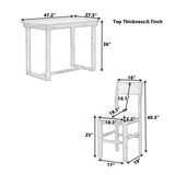 LUMISOL Counter Height Dining Table Set for 4, Wood Dining Table with 4 Chairs, 5 Piece Dining Table Set for Dining Room Living Room Kitchen, Brown LUMISOL