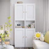 Boegica 67" Tall Metal Bathroom Storage Cabinet,6-Tier Freestanding Linen Tower with 2 Doors,Narrow Slim Metal Locker Storage Cabinet for Small Spaces,Modern,White Boegica