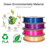 Tri Color Silk PLA 3D Printer Filament Bundle 1.75mm Color Changing PLA Filament Multi Pack Bundle 4 Spool Each 250g (Multicolor: Red&Yellow&Blue; Red&Blue&Green; Red&Purple&Gold; Orange&Blue&Green) Kretrum