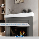 Ortaville Fireplace Mantel, Modern Design, Matte Lacqeur Finish, Wall-Mounted Floating Shelf (72", White) Ortaville