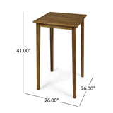 Christopher Knight Home Teresa Outdoor Minimalist Acacia Wood Square Bar Table Teak Finish Christopher Knight Home