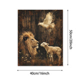 Fhuyiks Lion Lamb Paint by Numbers Kit for Adults, Modern Aesthetic Paint by Number on Canvas, Abstract Art Digital Oil Painting Kits Suitable for Home Wall Decoration Gift 16"x 20" Fhuyiks