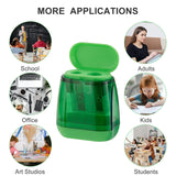 Sonuimy Pencil Sharpeners, 4 Pcs Pencil Sharpeners Manual,Dual Holes Compact Colored Handheld Pencil Sharpener for Kids with Lid Adults Students School Class Home Office (Covered) Sonuimy
