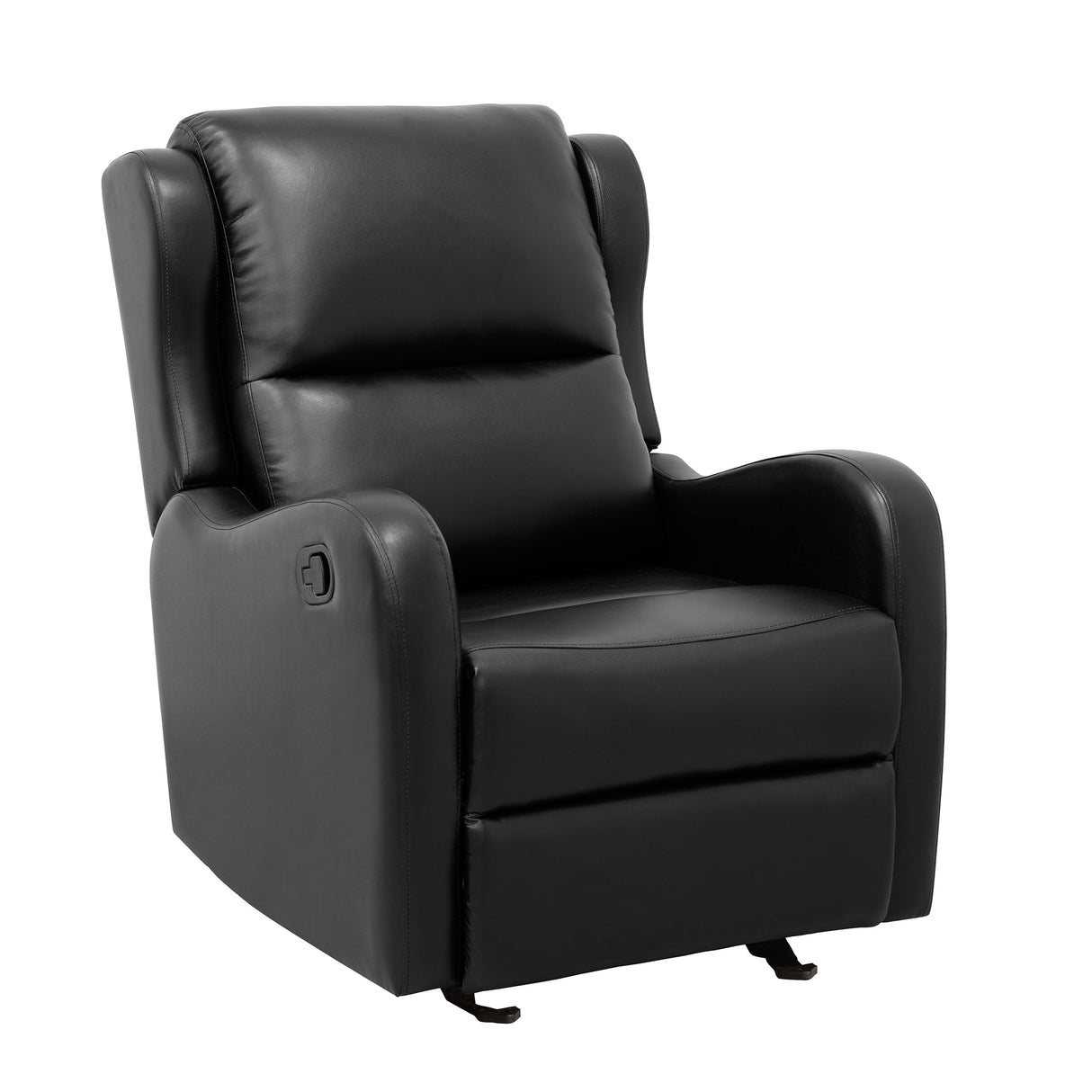Lexicon Manual Glider Recliner Chair, Reclining Sofa Chair, Home Theater Seating, Manual Glider Recliner for Living Room/Office/Apartment, Easy Assembly, Black Faux Leather Lexicon