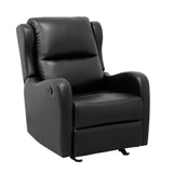 Lexicon Manual Glider Recliner Chair, Reclining Sofa Chair, Home Theater Seating, Manual Glider Recliner for Living Room/Office/Apartment, Easy Assembly, Black Faux Leather Lexicon