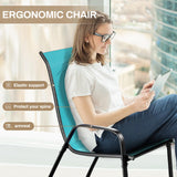 TLSUNNY Patio Dining Set 5 Pieces, All Weather Outdoor Furniture W/30"X 30" Table and 4 Stackable Textilene Chairs, Metal Table and Chairs for Lawn, Garden, Poolside, Backyard (Umbrella not Included) TLSUNNY