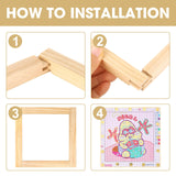 8 PCS Needlepoint Stretcher Bars 2 Sizes Stretcher Bars for Needlework Wooden Canvas Art Supplies with 40 Thumb Tacks for Needlepoint Embroidery Stitch Frame Set Bundle with Crafts Czlotyh