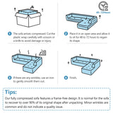 Merax 116.5" Minimalist Cloud Sectional Couch with L-Shape Chaise, Gray Modern Modular Sofa with Deep Seat, Convertible 4 Seat Sleeper Couches Set for Living Room, No Assembly Required, Grey Merax