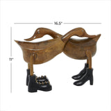 Deco 79 Bamboo Wood Duck Handmade Decorative Sculpture Home Decor Statue, Accent Figurine 16" x 6" x 11", Brown Deco 79
