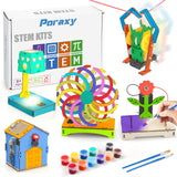 Poraxy 5 in 1 STEM Kits for Kids Age 8-10, Wooden 3D Puzzles, Arts Crafts Science Kits for 8-12, Educational Projects Building Toys, Birthday Gifts for Boys and Girls 7 8 9 10 11 12 13 14 Years Old Poraxy