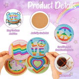 FASHEWELRY 8pcs Rainbow Diamond Painting Coaster Kit Diamond Art Crafts LGBT Pride Diamond Dot Coasters for Beginners, Adults FASHEWELRY