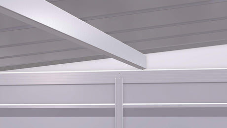 Arrow Select 10' x 4' Outdoor Lockable Steel Storage Shed Building, Flute Grey Arrow