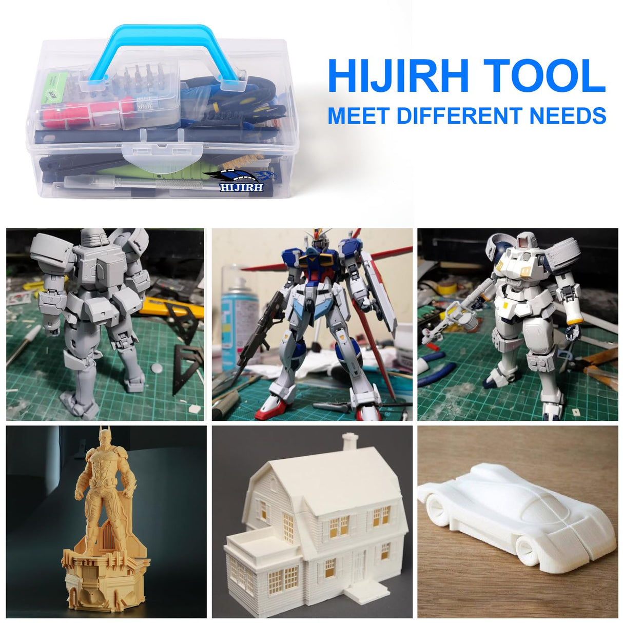 165 Pcs Pro Grade 3D Printing Tool Kit,3D Printer Tool Kits,Diverse 3D Printer Accessory & Electric Polishing Machine,Including Tool Box,for Remove/Trim and Finish 3D Print (Multi-Purpose)【HIJIRH】 HIJIRH