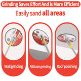 Radial Sander 9 inch,Wall Sander for Painting Prep, Pole Sander for Drywall,360 Degree Rotary Round Circular Hand Sanding Head for Dry Wall and Ceilings+ 25pcs Wall Sanding Discs Poweka