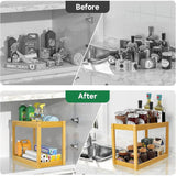 Bamboo 2-Tier Countertop Organizer, Multi-Function Wooden Storage Tray for Bathroom, Kitchen, Bedroom, Dresser; Wood Under-Sink Container, Home Storage Holder Lotion Makeup Cosmetics Perfume Vanity Domasho