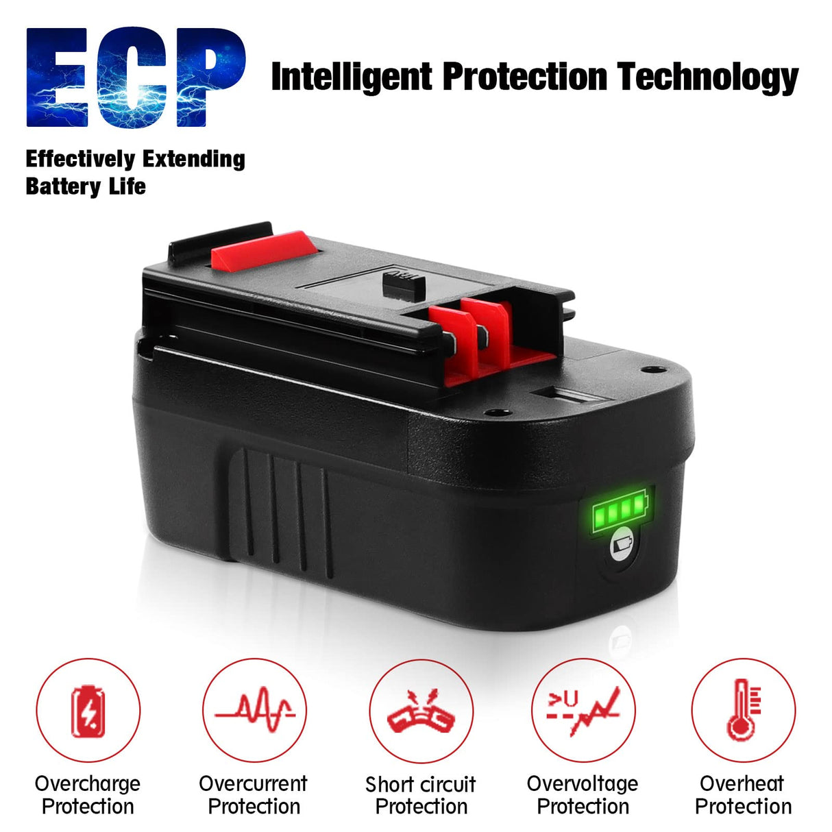 【Lithium-ion】2Pack DSANKE HPB18 18V 6.0Ah Lithium-ion Battery Replacement for Black and Decker 18Volt Battery for 244760-00 HPB18 Battery A1718 A18 A18E HPB18-OPE Firestorm FS180BX FS18BX FS18FL FSB18 C DSANKE C