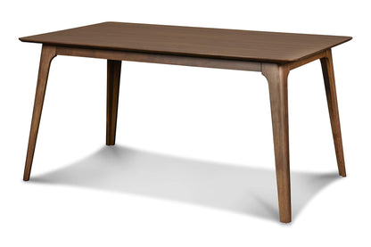 New Classic Furniture Mid-Century Modern Oscar Dining Table, 60-Inch, Walnut - WoodArtSupply