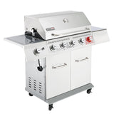 Royal Gourmet 5-Burner Propane Gas Grill with Side Burner, Stainless Steel Barbeque Grills, Silver, GA5404S Royal Gourmet