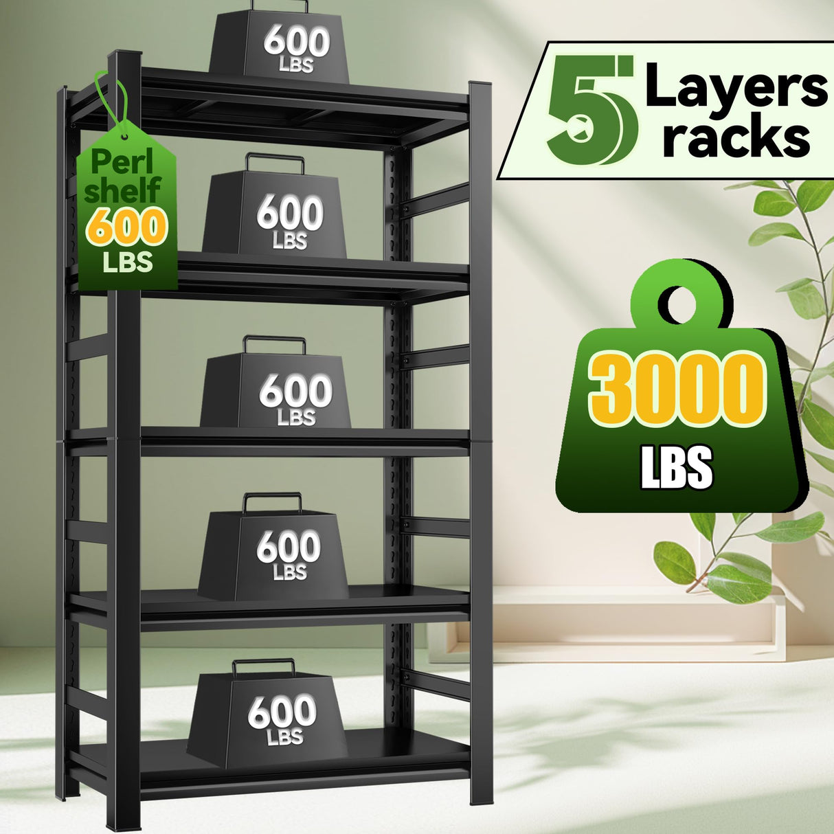 5-Tier Industrial Book Shelf, Tall Bookcase, Office Shelf Storage Organizer, Adjustable Heavy Duty Bookshelves, Modern Book Shelf for Living Room, Bedroom, and Home Office, Black, 63"H*15.75"D*32"W Notmise