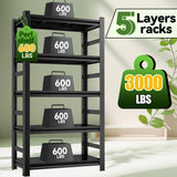 5-Tier Industrial Book Shelf, Tall Bookcase, Office Shelf Storage Organizer, Adjustable Heavy Duty Bookshelves, Modern Book Shelf for Living Room, Bedroom, and Home Office, Black, 63"H*15.75"D*32"W Notmise