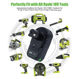 2Pack 3.5Ah P107 Battery and Charger Set for Ryobi 18V Battery, Compatible with Ryobi 18V ONE + P108 P107 P104 P105 P102 P103 Tools Charger with 260051002 P117 P118 POWTREE