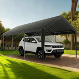 VEVOR Carport, 10 x 20 FT Outdoor Car Canopy, Potable Carport, Heavy Duty Galvanized Car Shelter, UV-Resistant & Water-Resistant, All-Season Protection, Storage Shed for Car Boat Motorcycle Grey VEVOR