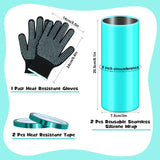 Hysagtek 2 x Sublimation Silicone Wraps for Tumblers 20oz Seamless Sublimation, Silicone Tumbler Wraps, Silicone Sleeves for Sublimation, with Gloves, Heat Tape for Sublimation Tumbler Heat Press Hysagtek