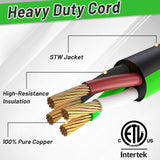 RVPLAN 25 FT 50 Amp RV/EV Extension Cord Outdoor Waterproof,4 Prong Flexible Heavy Duty STW RV Power Cord,NEMA 14-50P/R Standard Plug Suit for EV Charging and RV Trailer Campers, Black-Green,ETL RVPLAN