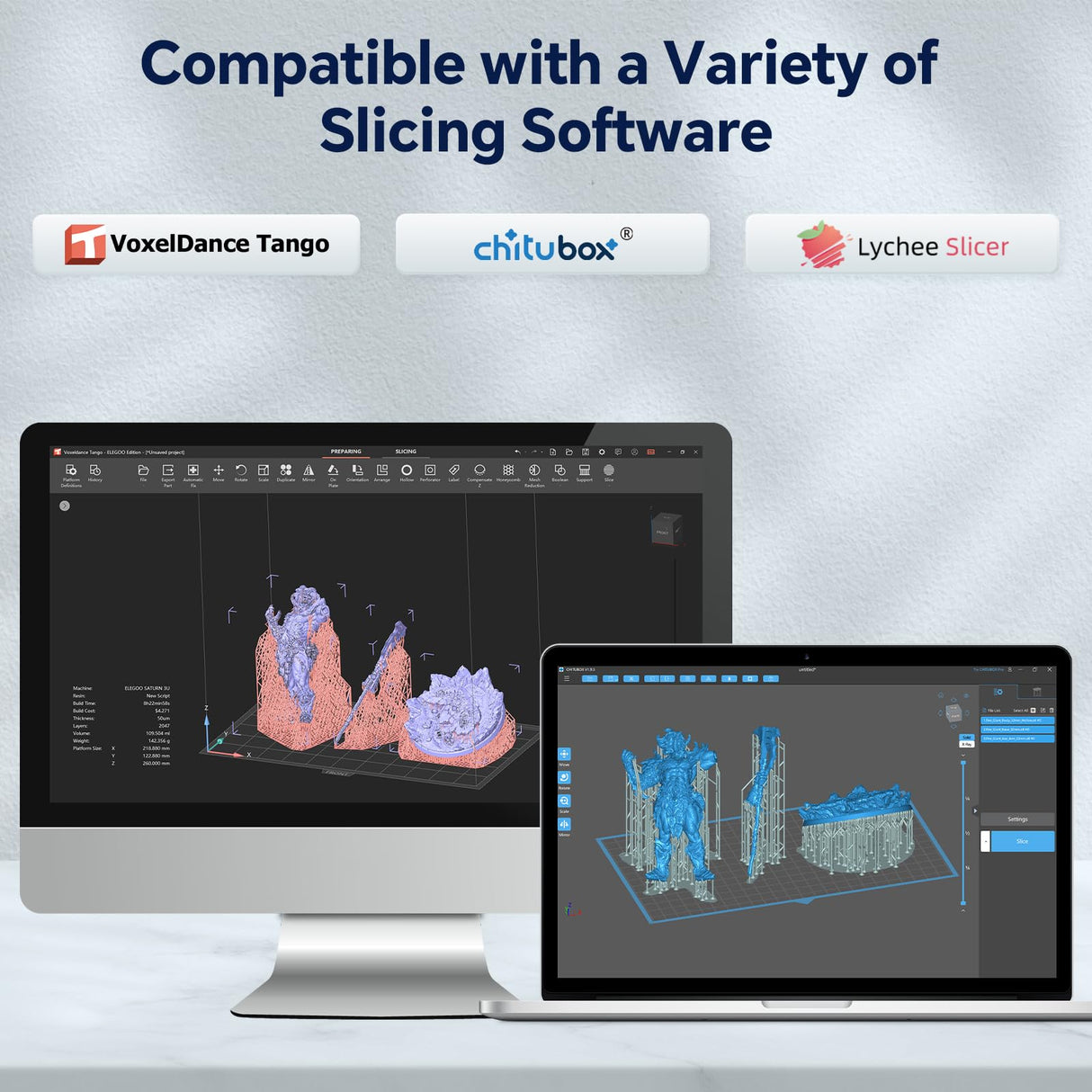 ELEGOO Saturn 3 Ultra 12K MSLA 3D Printer with 10" Monochrome LCD COB Refractive Light Source ACF Release Film WiFi Transfer Printing Size 218.88mm*122.88mm*260mm ELEGOO