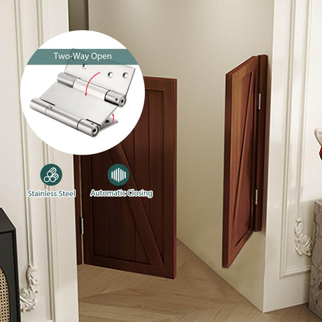 Solid Wood Swing Door Cafe Saloon Swinging Doors with Hardware Easy Installation Two-Way Open Bar Kitchen Entrance Partition Half-Door Auto Close 28 30 32 34 36 38 40 42 44 45 47 49 51 53 55 57 59"(Wh Sepsephiria