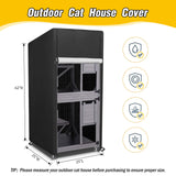 Kingling Outdoor Cat House Cover 25 Inch，Waterproof Catio Covers for 4 Tier Catio Outdoor Cat Enclosure with Wheels Weatherproof Cat Houses Cover for Outsides- 25" L x 25" W x 62" H(Black) Kingling