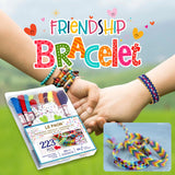 20 skiens Embroidery Floss，Embroidery Thread Friendship Bracelet Stitch Kit， Crafts Thread with 200beads，1 roll of transparent thread, 1 bracelet wheel，1 threader LE PAON