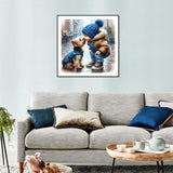 FHBUBPUP Diamond Painting Kits for Adults Animal Dog, Kiss The Dog Diamond Art Kits, 5D DIY Full Drill Round Gem Painting Art Craft Home Decoration Gift 12×12Inch FHBUBPUP