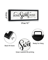 Home Sweet Home Sign Wall Decor: Rustic Art for Bedroom Wall Decor Above Bed Modern Farmhouse Country Wall Signs Master Bedroom Signs Framed Family Plaques Home Decorative 6" x 14.5" HLJ ART