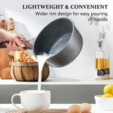 SENSARTE Nonstick Sauce Pan with Lid Saucepan Set, Swiss Granite Coating Sauce Pot Kitchen Cooking Pot, Induction Comptable, PFOA Free, 1.5 + 2.5 QT SENSARTE