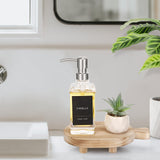 POVTOKA Wood Pedestal Stand, Farmhouse Wood Riser for Bathroom Kitchen Counter, Rustic Wooden Soap Tray for Bottles Candles Plant Display (Natural) POVTOKA