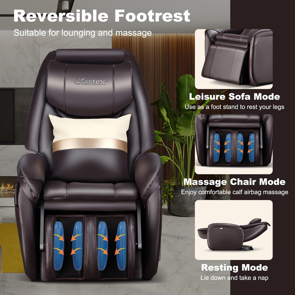 Giantex Massage Chair Full Body, Electric Recliner Chair w/Zero Gravity, SL Track, Reversible Footrest, Back Heater, Wheels, Shoulder Detection, Calf Airbag, No Installation, Free Indoor Delivery Giantex